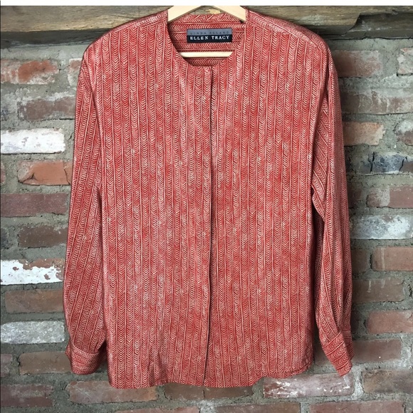 Linda Allard Ellen Tracy 100% Silk Herringbone - Picture 1 of 7